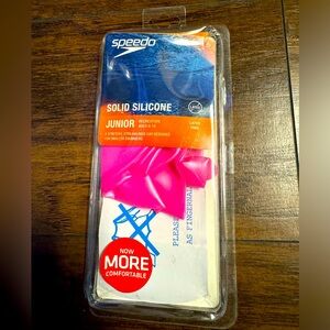 Speedo Solid Silicone Swim Cap Junior One Size Pink Latex Free Fast Shipping